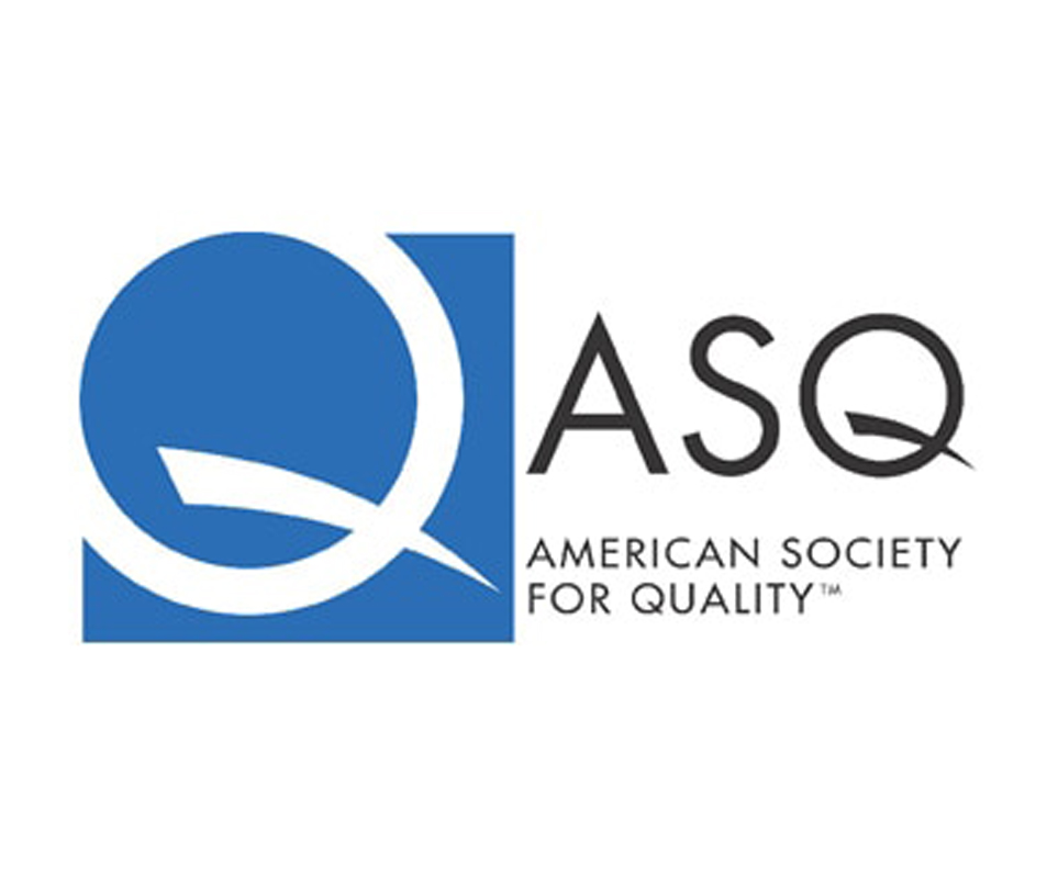 Logo of the American Society for Quality (ASQ), symbolizing commitment to improvement and internal auditor certification.
